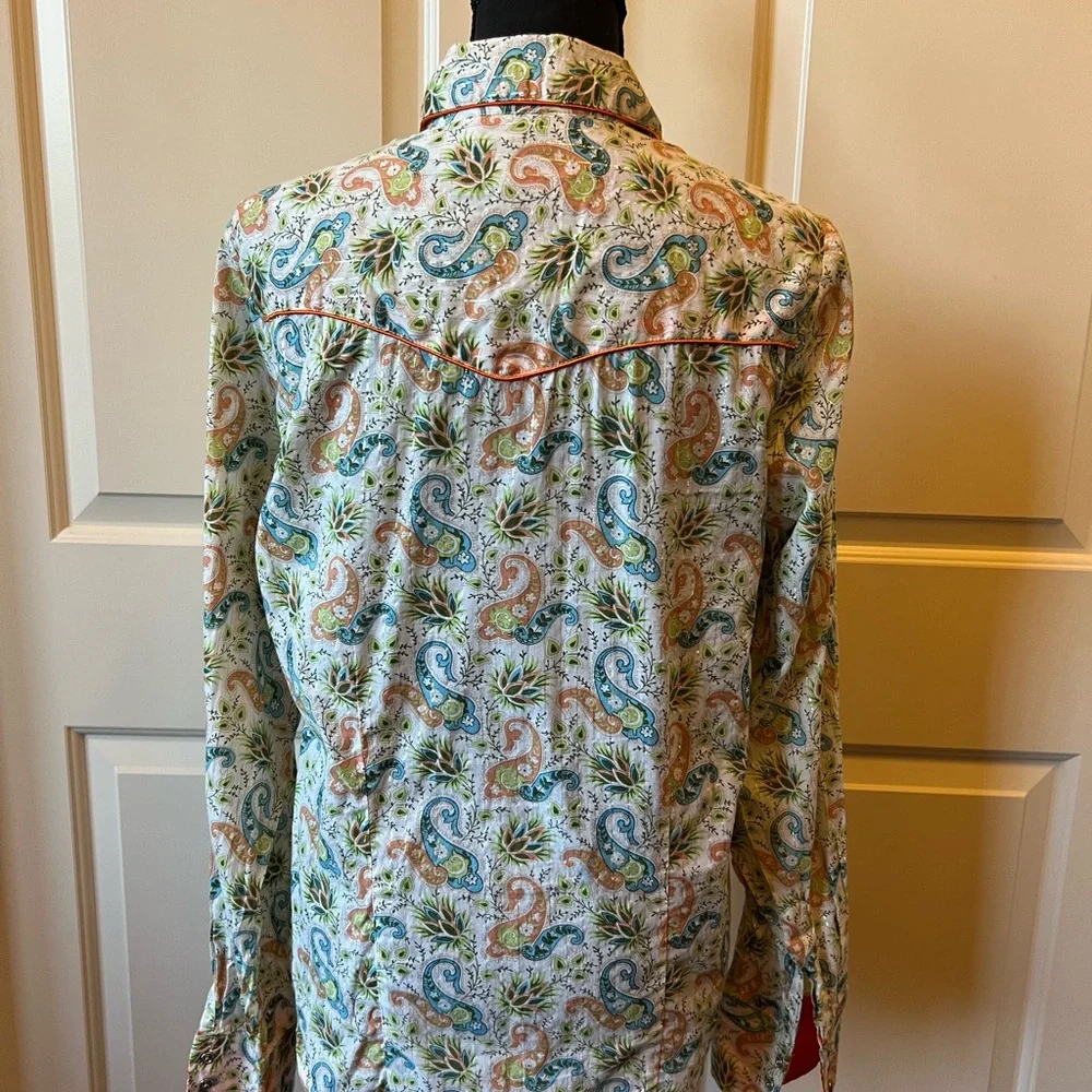 Paisley Print Pearl Snap Western shirt - Picture 3 of 4